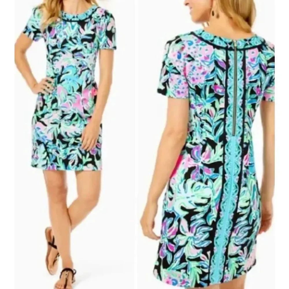 Lilly Pulitzer Tamaya Onyx get wild short sleeve dress